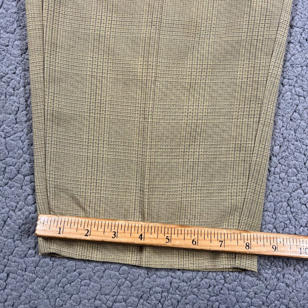 ommy Bahama Pants Mens 36 (32x31) Relaxed Tan Plaid Pleated Tencel Trousers - Picture 13 of 14